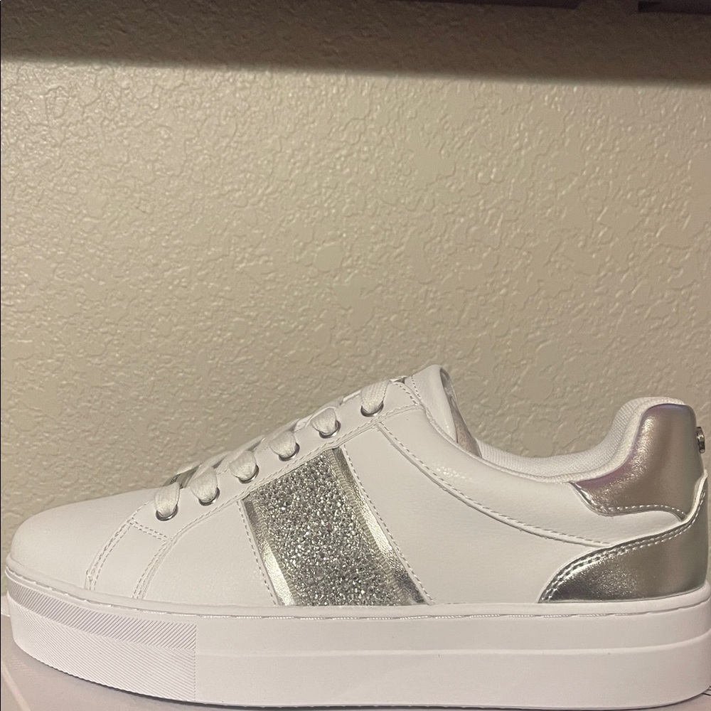 Nine West Women's Sneakers in White and Silver - Picture 2 of 6